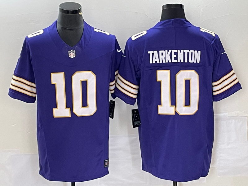 Men's Minnesota Vikings Fran Tarkenton #10 Purple Classic Player Jersey1