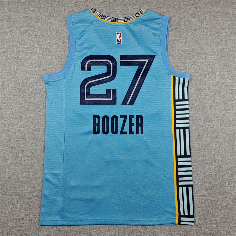 Men's Memphis Grizzlies Cameron Boozer #27 Light Blue Swingman Jersey - Statement Edition