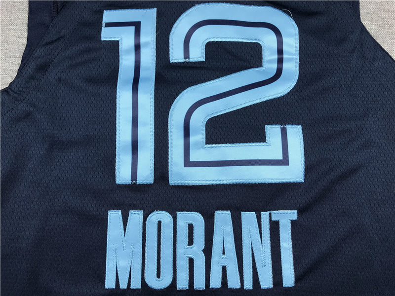 Men's Memphis Grizzlies Ja Morant #12 Navy Replica Fast Break Jersey1