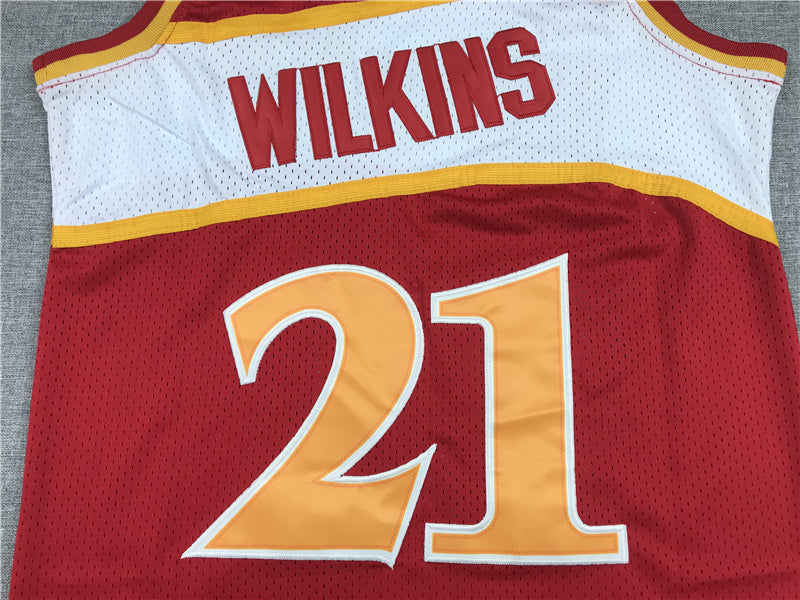 Men's Atlanta Hawks Dominique Wilkins 1986-87 Red Hardwood Classics Swingman Jersey1
