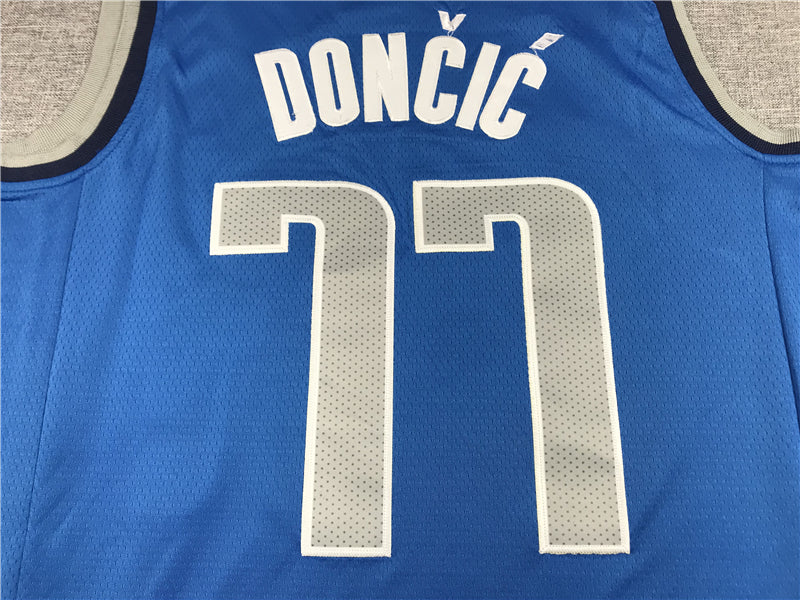 Men's Dallas Mavericks Luka Doncic #77 NBA Blue Replica Jersey1