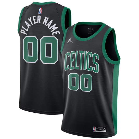 Men's Boston Celtics Black Swingman Custom Jersey1 - Statement Edition