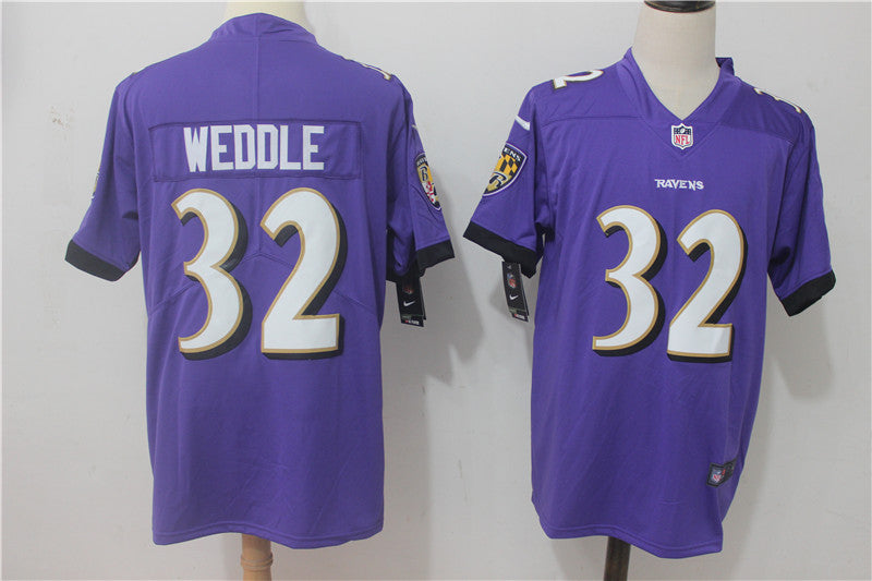 Men's Baltimore Ravens Eric Weddle #32 Purple Game Jersey1