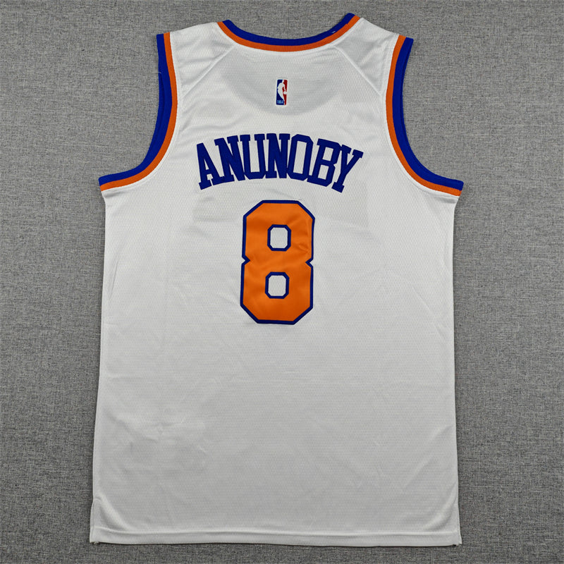 Men's New York Knicks OG Anunoby #8 White Game Jersey - Association Edition