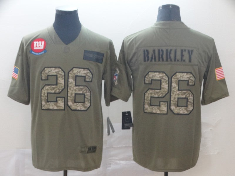 Men's New York Giants Saquon Barkley #26 Brown Game Player Jersey1