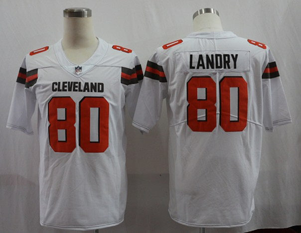 Men's Cleveland Browns Jarvis Landry #80 White Game Player Jersey1