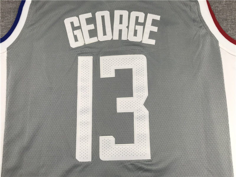 Men's LA Clippers Paul George Gray 2020/21 Swingman Jersey1 - Earned Edition