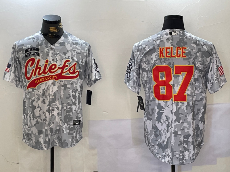 Men's Kansas City Chiefs Travis Kelce #87 Arctic Camo Salute to Service Limited Jersey1