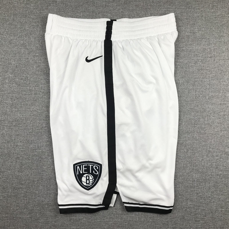 Men's Brooklyn Nets White Basketball Shorts1