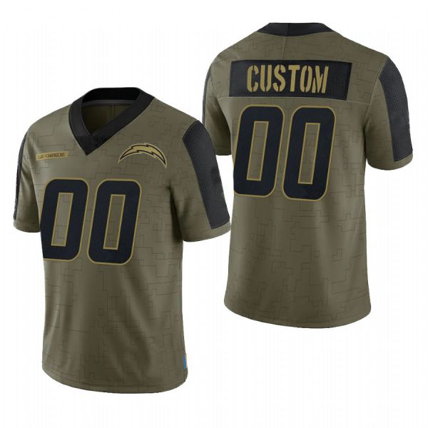 Custom1 Los Angeles Chargers Olive 2021 Salute To Service Limited Football Jerseys