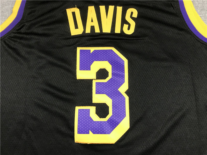 Men's Los Angeles Lakers Anthony Davis Black 2020/21 Swingman Player Jersey1