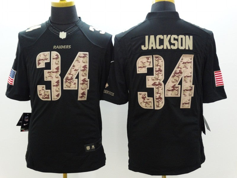 Men's Las Vegas Raiders Bo Jackson #34 Black Player Jersey1
