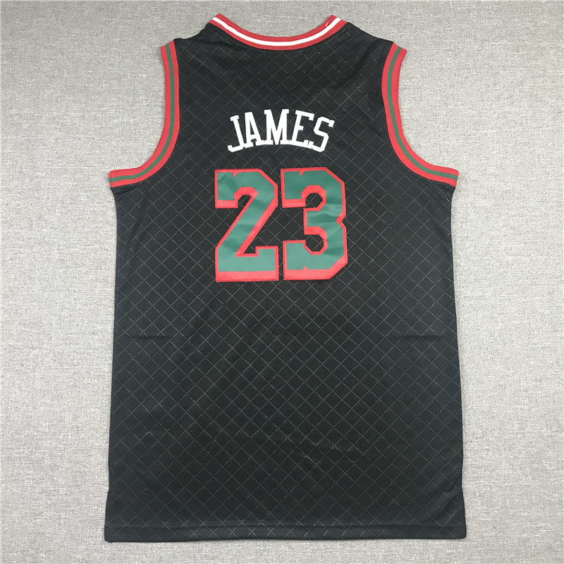 Men's Los Angeles Lakers LeBron James #23 Black Hardwood Classics Player Jersey1
