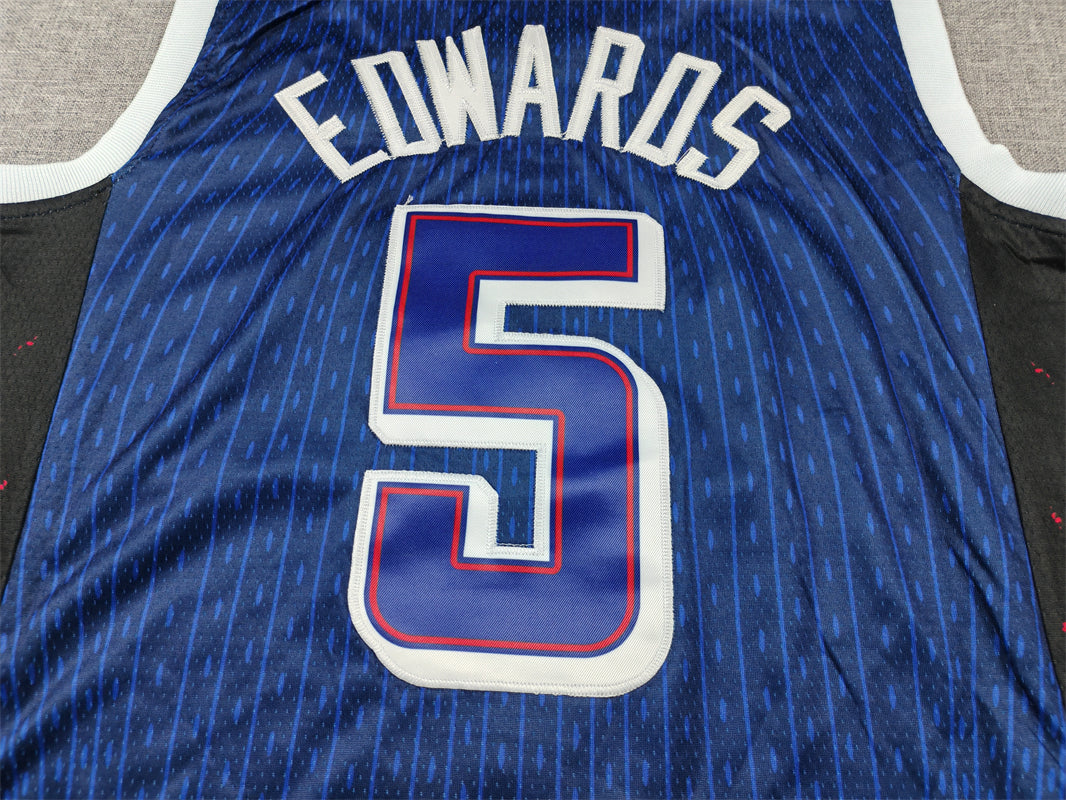 Men's 2024 USA Dream Team Anthony Edwards #5 Navy Authentic Player Jersey