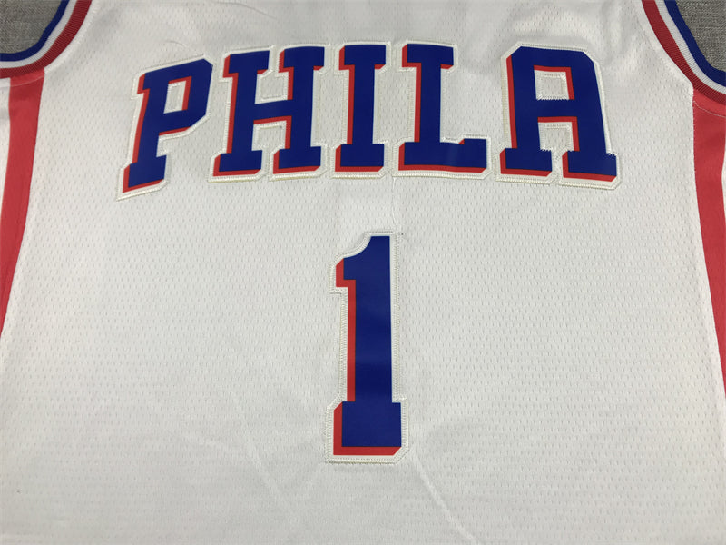 Men's Philadelphia 76ers James Harden #1 White 2022/23 Swingman Jersey1 - Association Edition