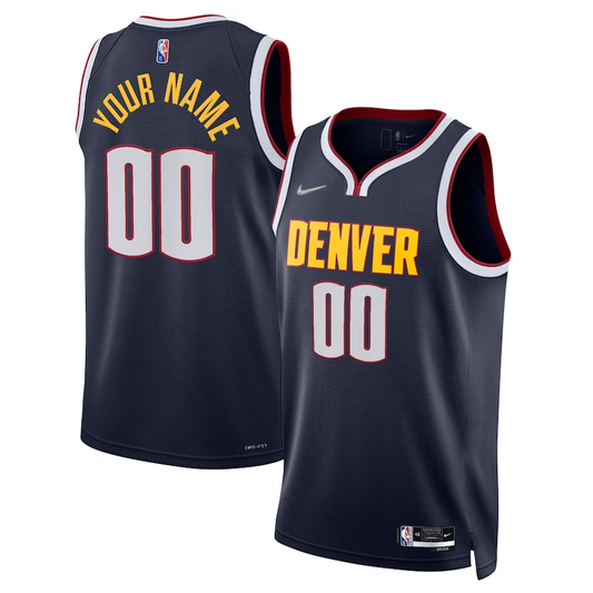 Men's Denver Nuggets Navy 2021/22 Diamond Swingman Custom Jersey1 - Icon Edition