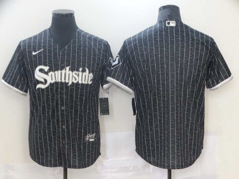 Men's Chicago White Sox Black City Connect Replica Blank Jersey1