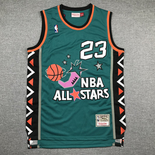 Men's 96 All Star Chicago Bulls Michael Jordan Green Hardwood Classics Swingman Jersey1