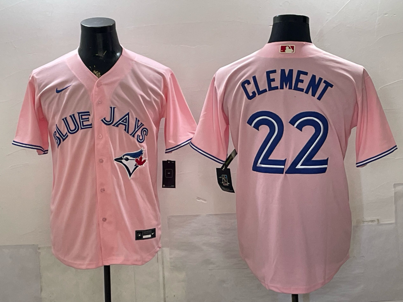 Men's Toronto Blue Jays Ernie Clement #22 Pink Replica Player Jersey