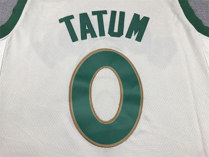 Men's Boston Celtics Jayson Tatum #0 White 2023/24 Swingman Jersey1 - City Edition