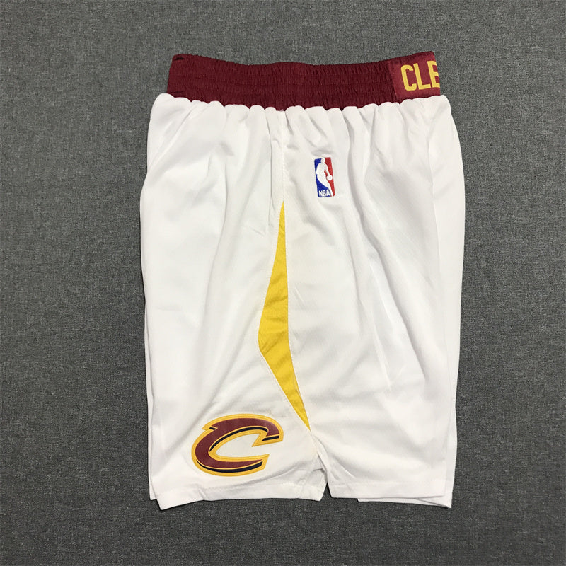 Men's Cleveland Cavaliers White Basketball Shorts1