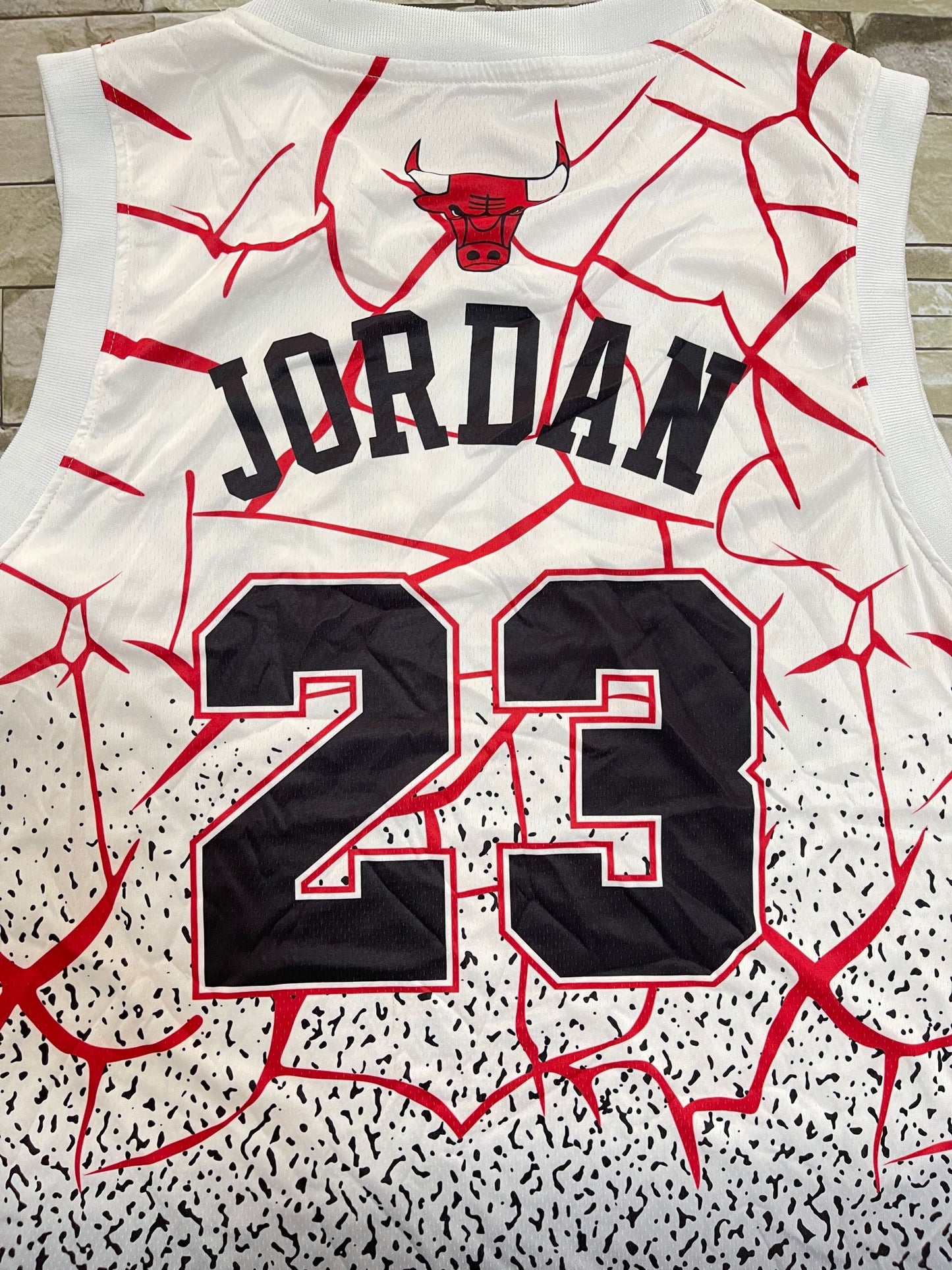 Men's Chicago Bulls Michael Jordan White/Black Classics Swingman Player Jersey1