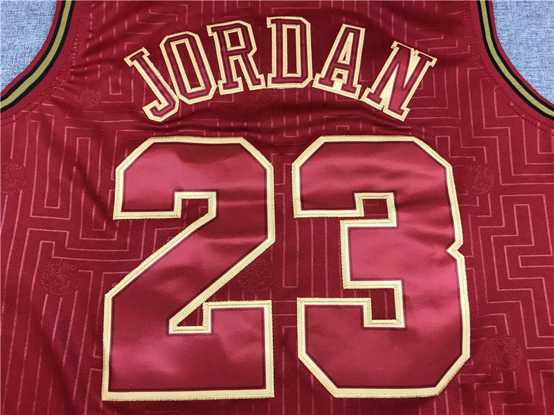 Men's Chicago Bulls Michael Jordan Red 1997-98 Hardwood Classics Swingman Jersey1