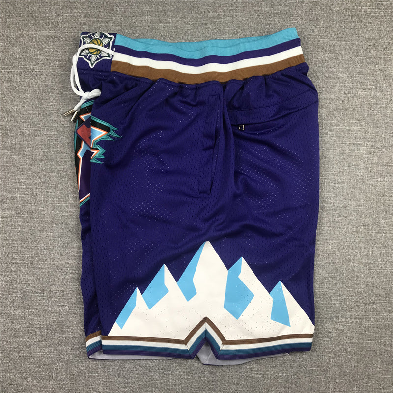 Men's Utah Jazz Purple 1996-97 Hardwood Classics Basketball Shorts1