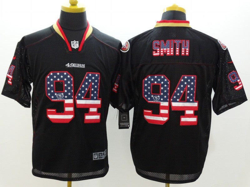 Men's San Francisco 49ers Justin Smith #94 Black Game Jersey1