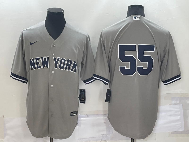 Men's New York Yankees Hideki Matsui #55 Gray Replica Player Name Jersey1