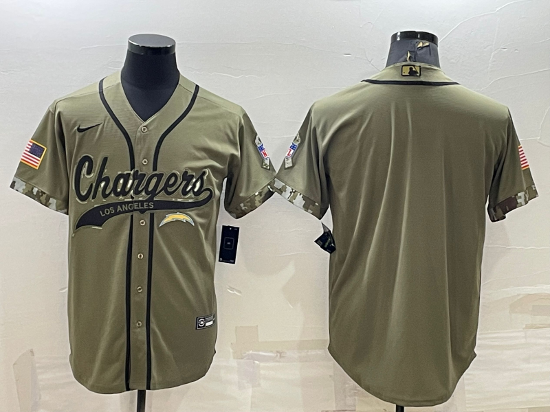 Men's Los Angeles Chargers Olive 2022 Salute To Service Limited Blank Jersey1
