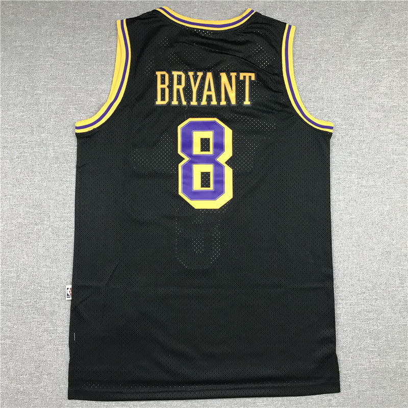 Men's Los Angeles Lakers Kobe Bryant #8 Black Classics Player Jersey1