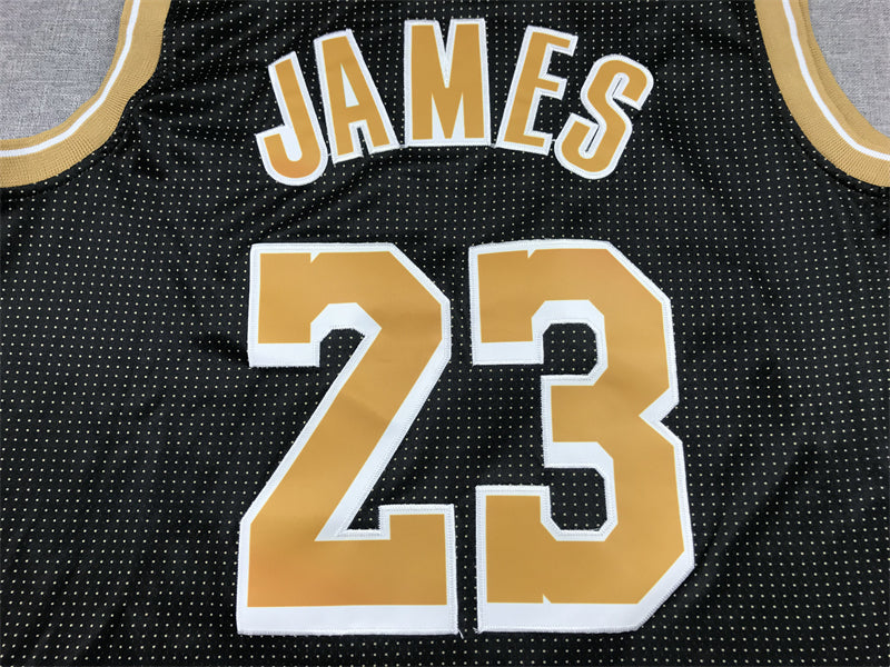 Men's Los Angeles Lakers LeBron James #23 Black Select Series Swingman Jersey1