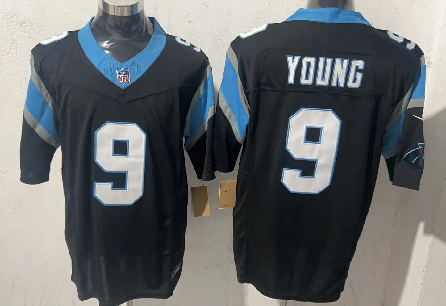 Men's Carolina Panthers Bryce Young #9 Black Team Game Jersey