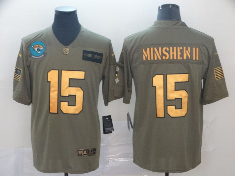 Men's Jacksonville Jaguars Gardner Minshew II #15 Brown Game Player Jersey1