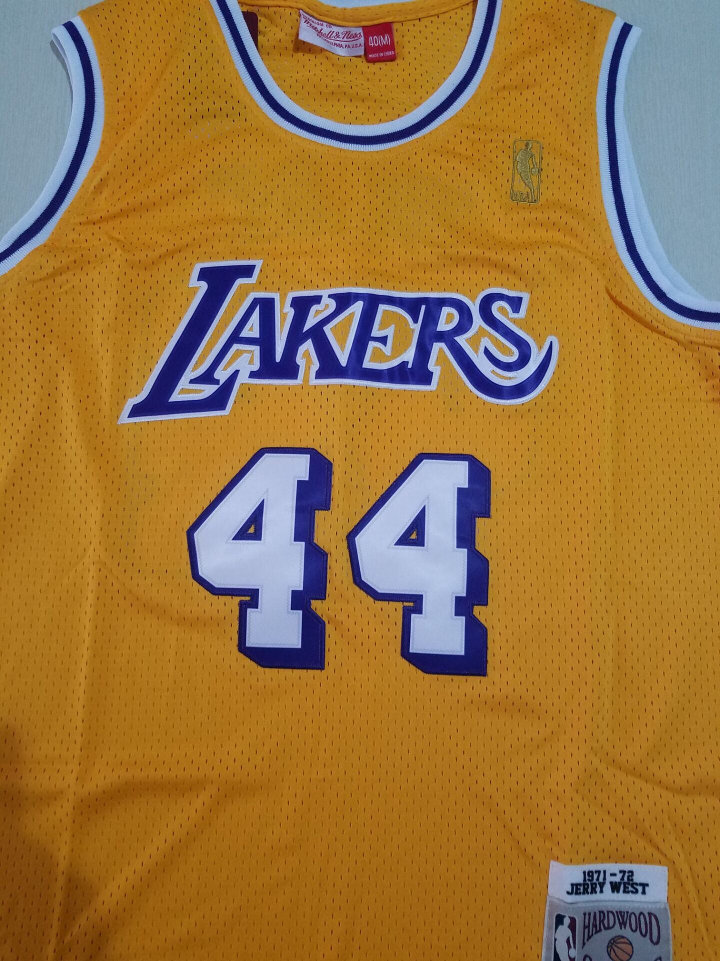 Men's Los Angeles Lakers Jerry West Gold Big & Tall Hardwood Classics Jersey1