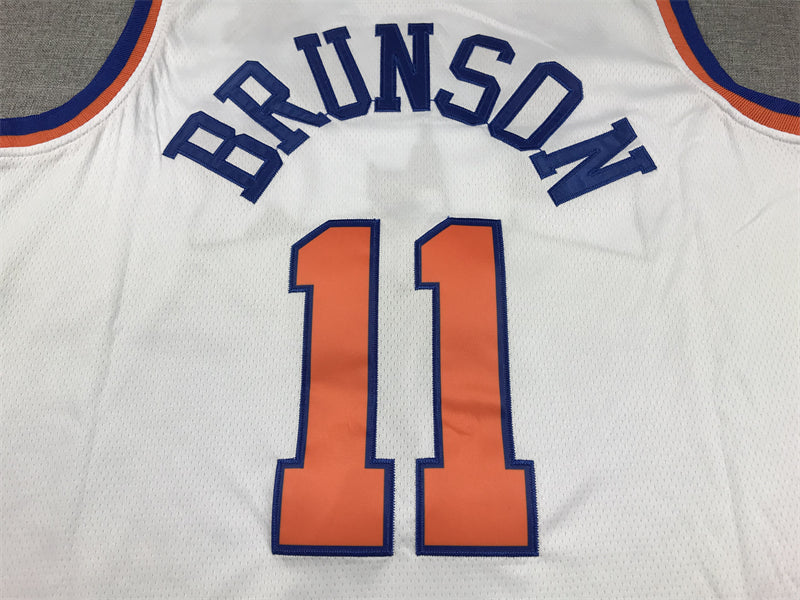 Men's New York Knicks Jalen Brunson #11 White Game Jersey - Association Edition
