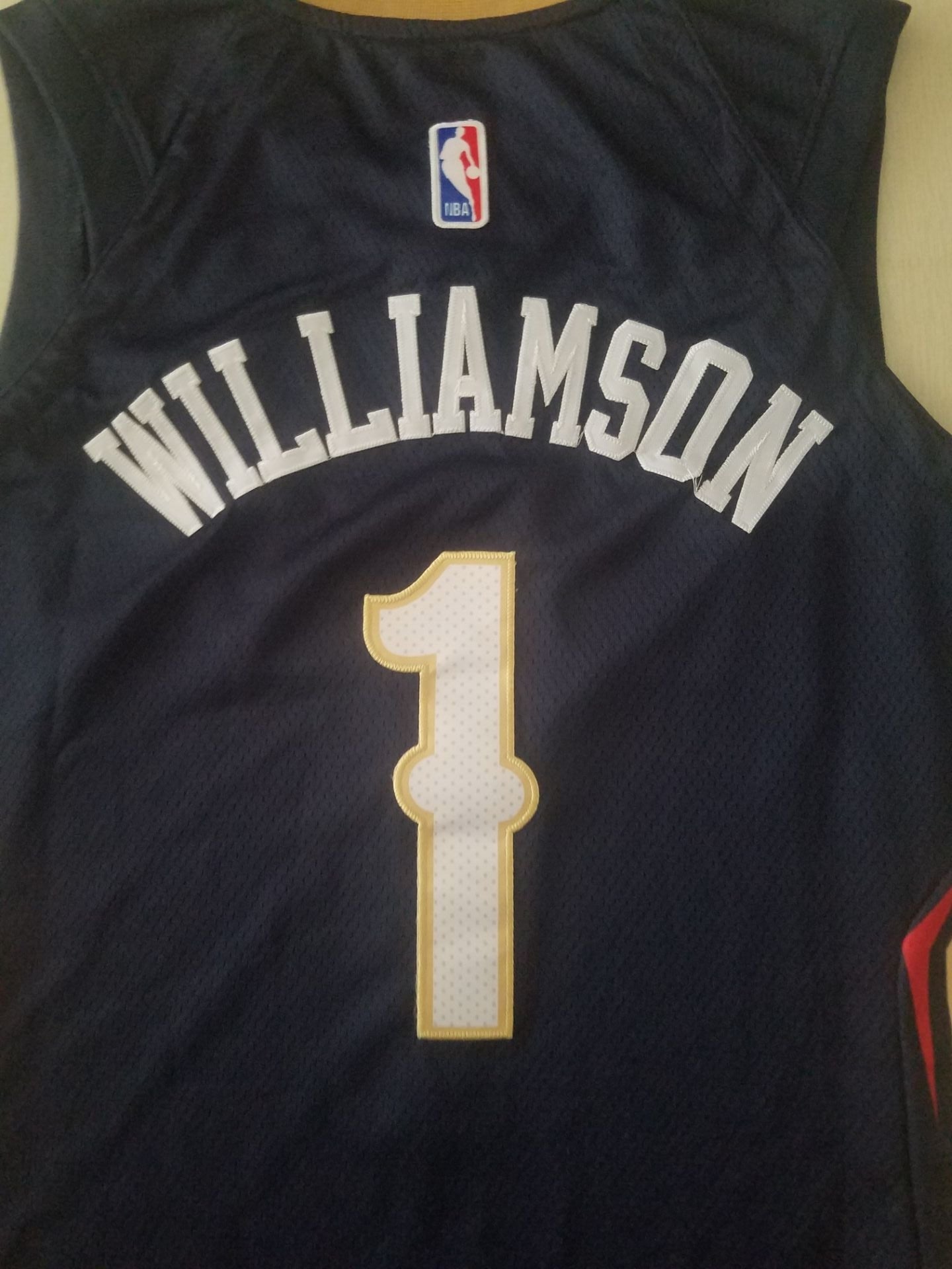 Men's New Orleans Pelicans Zion Williamson #1 NBA Dark Blue Swingman Jersey1