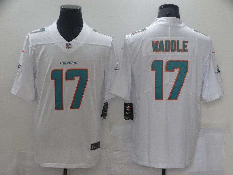 Men's Miami Dolphins Jaylen Waddle #17 White Game Jersey1