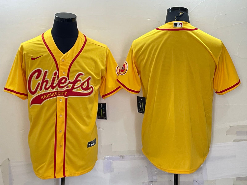 Men's Kansas City Chiefs Gold Blank Jersey1