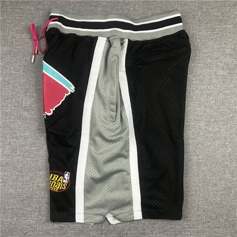 Men's San Antonio Spurs Black Basketball Shorts1