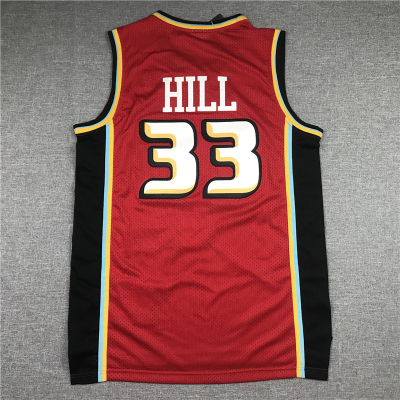 Men's Detroit Pistons Grant Hill 1998-99 Red Hardwood Classics Swingman Jersey1