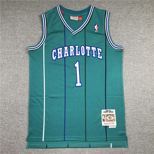 Men's Charlotte Hornets Muggsy Bogues 1992-93 Hardwood Classics Swingman jersey1