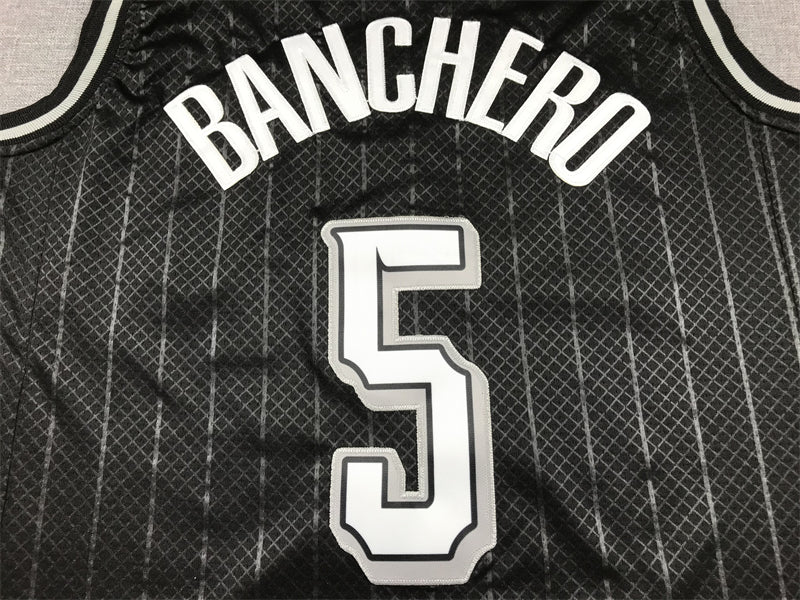 Men's Orlando Magic Paolo Banchero #5 Black 2023/24 Swingman Jersey1 - City Edition
