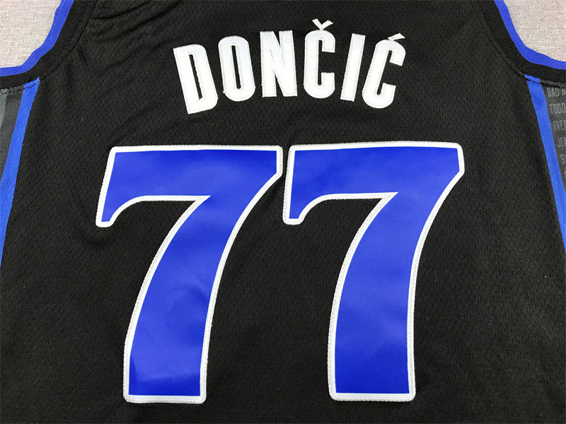 Men's Dallas Mavericks Luka Doncic #77 Black 2023/24 Swingman Jersey1 - City Edition