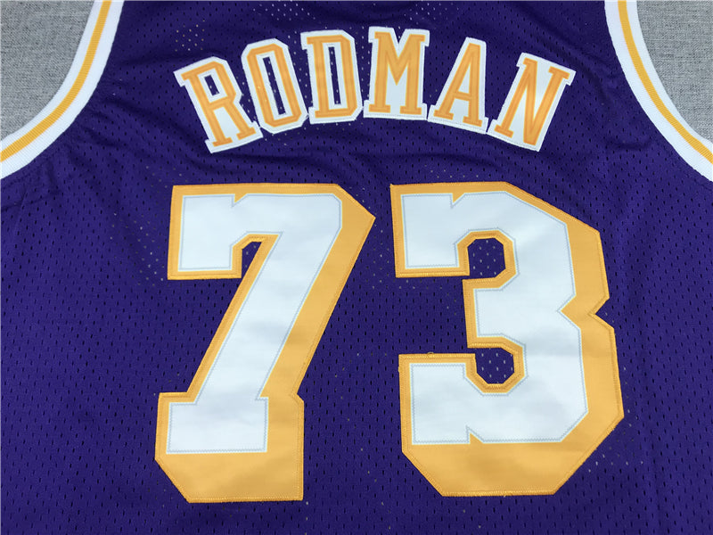 Men's Los Angeles Lakers Dennis Rodman Classics Swingman Jersey1 - Retro Purple