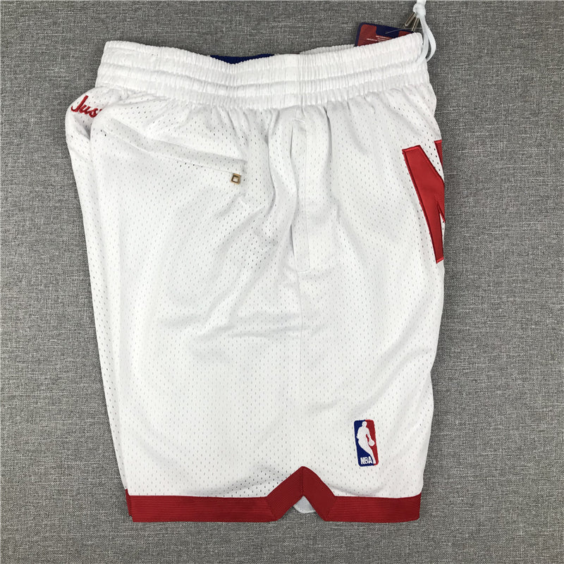 Men's Brooklyn Nets White Basketball Shorts1 Retro