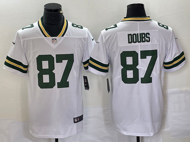 Men's Green Bay Packers Romeo Doubs #87 White Game Jersey1
