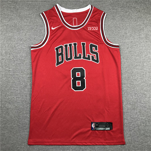 Men's Chicago Bulls Zach LaVine #8 Red Fast Break Player Jersey1