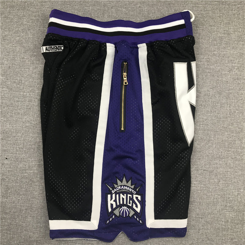 Men's Sacramento Kings 1998-99 Black Hardwood Classics Basketball Shorts1